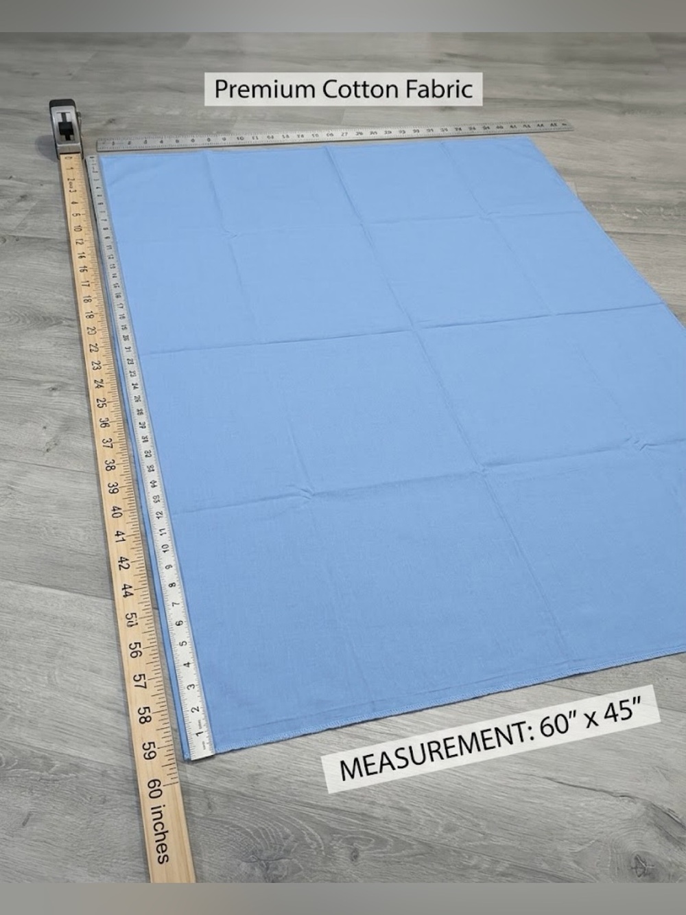 NWT Unbranded Solid Light Blue Soft Fleece Craft Fabric Cut - New